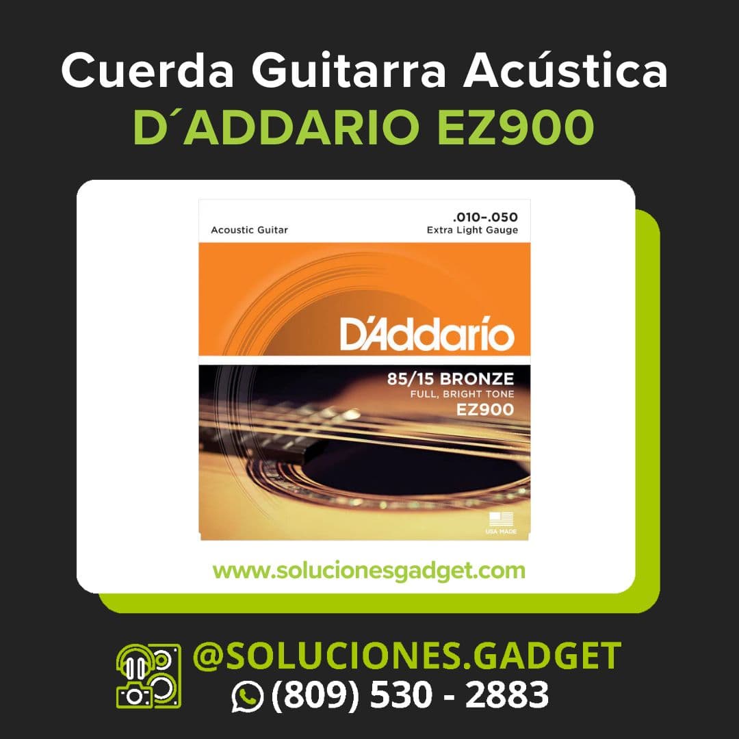D'Addario EZ900 — Cuerdas de Acero para Guitarra Acústica Extra Light 85/15 Bronze