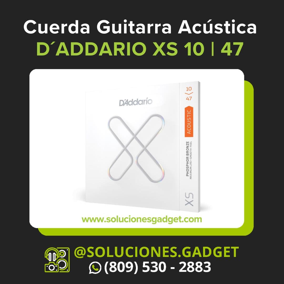 D'Addario XS Phosphor Bronze — Cuerdas Recubiertas Extra Light para Guitarra Acústica