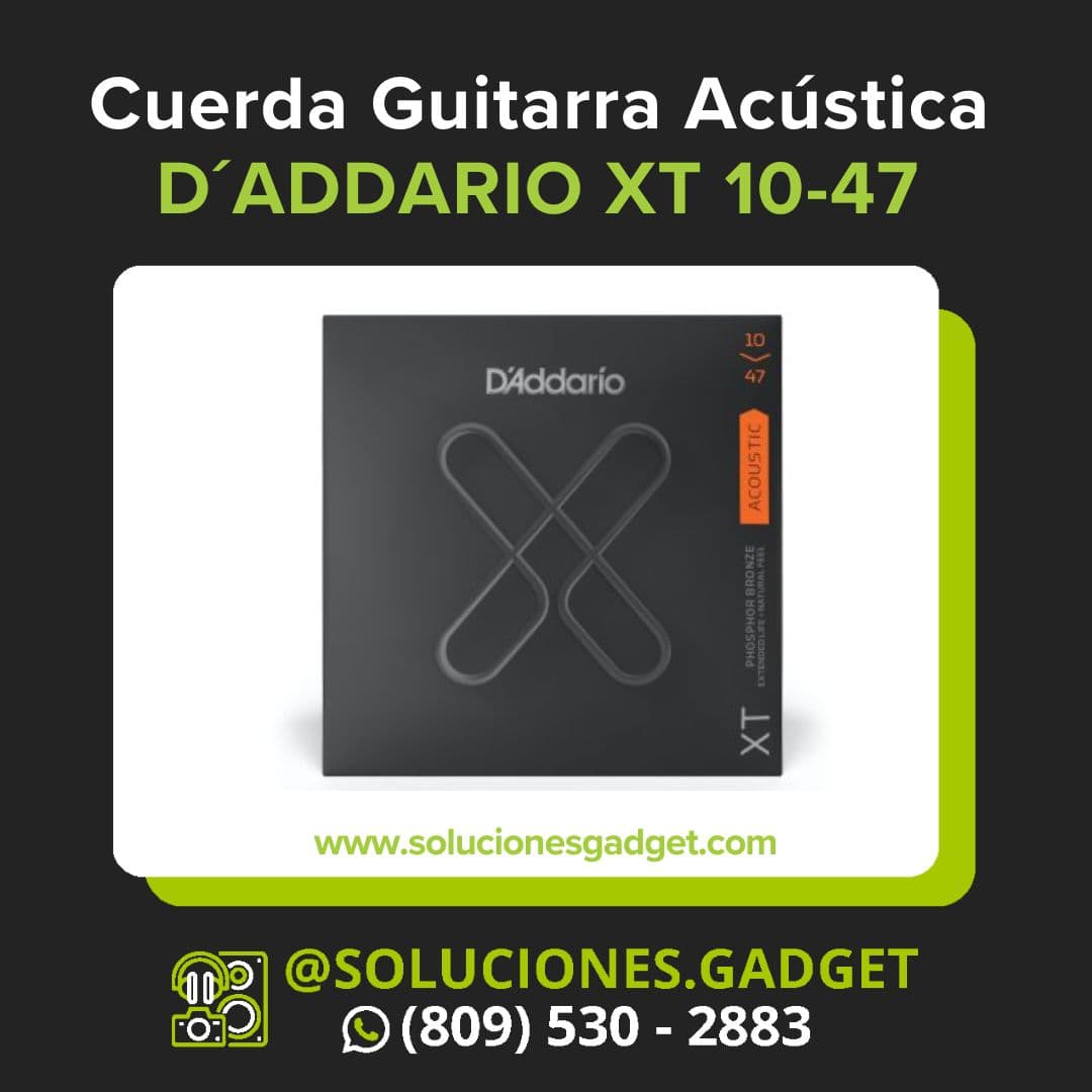 D'Addario XT Phosphor Bronze — Cuerdas Recubiertas Extra Light para Guitarra Acústica
