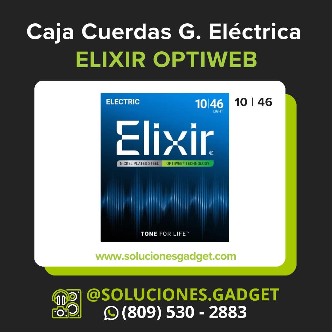 Elixir Optiweb — Cuerdas Recubiertas Light para Guitarra Eléctrica