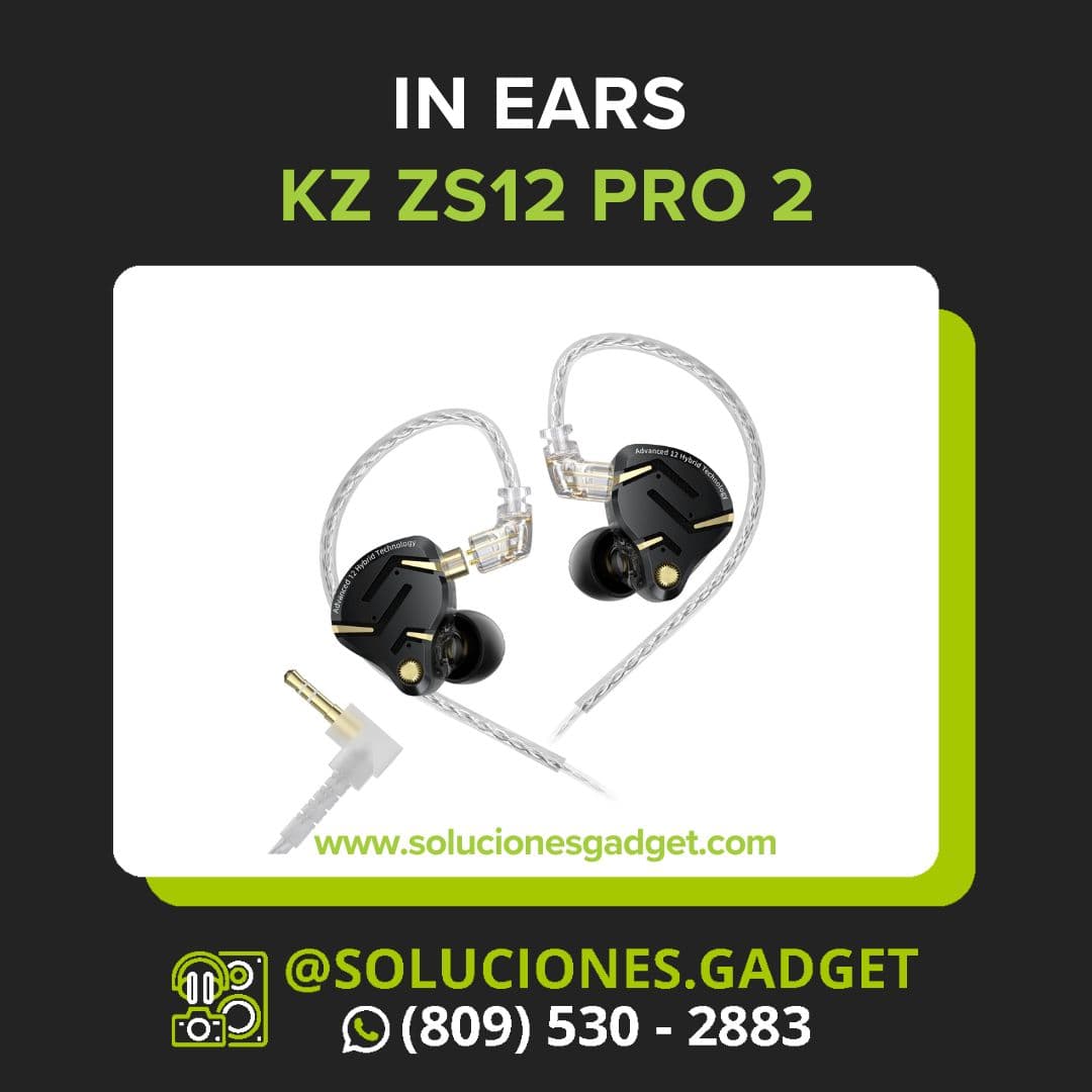 KZ ZS12 Pro 2 — In-Ear Monitor Híbrido 5BA+1DD para Músicos y Gamers