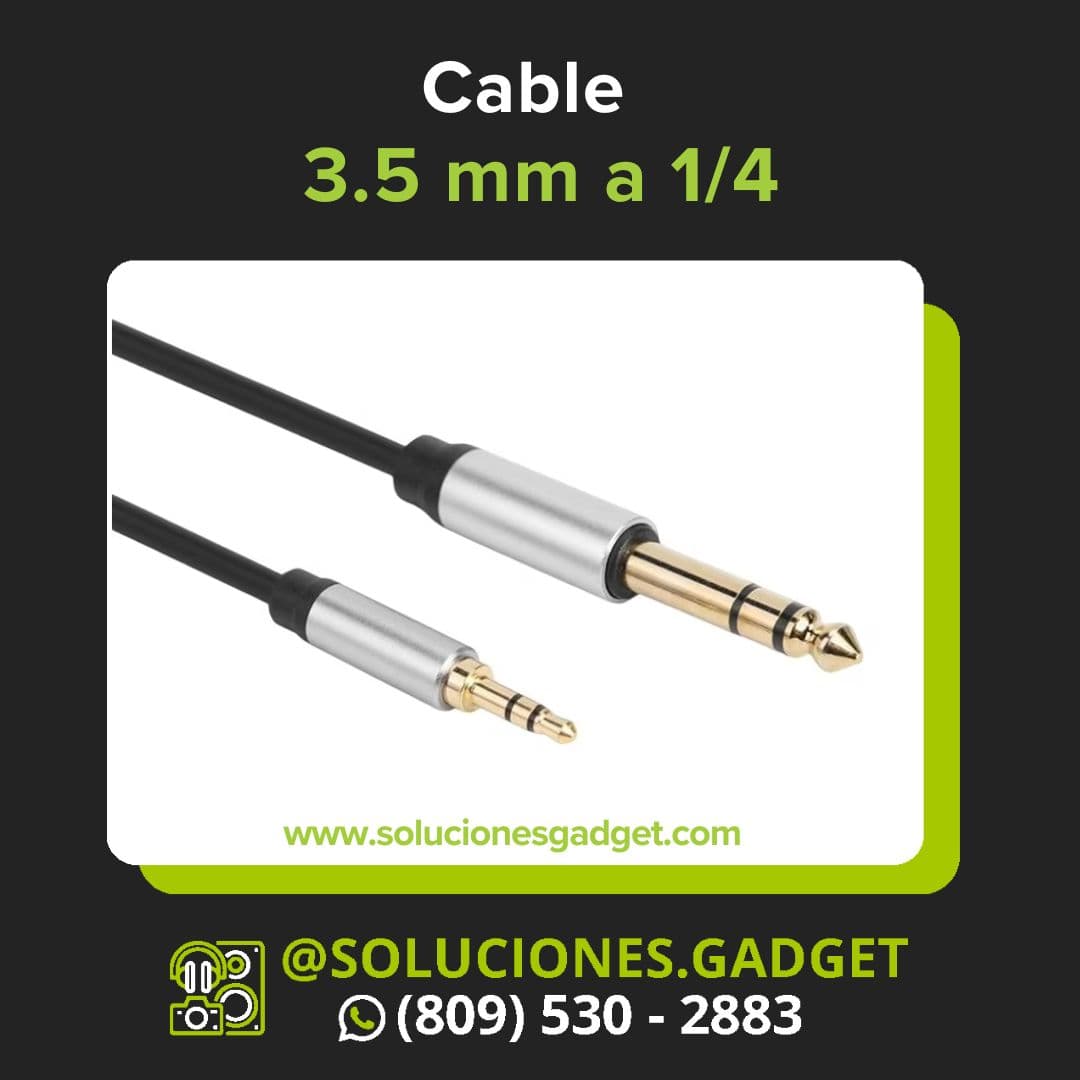 Cable 3.5mm a 1/4 — Adaptador de Audio Estéreo