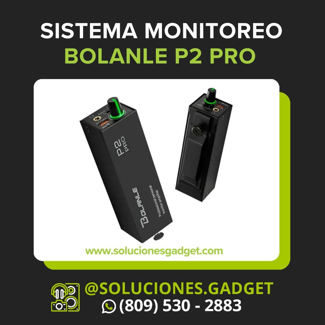 Bolanle P2 Pro — Amplificador Personal de Monitoreo In-Ear con Carga USB-C