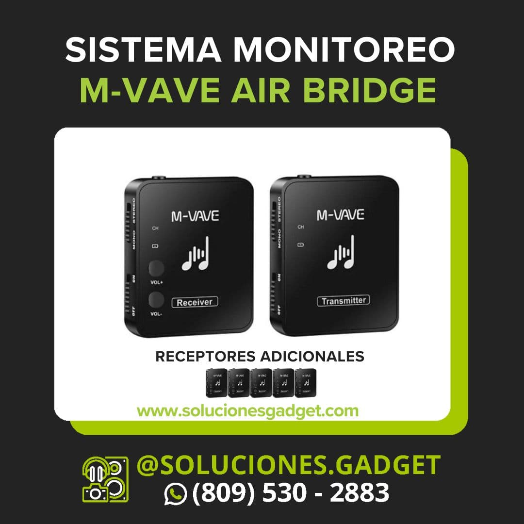 M-VAVE Air Bridge WP-9 — Sistema de Monitoreo In-Ear Inalámbrico 2.4GHz