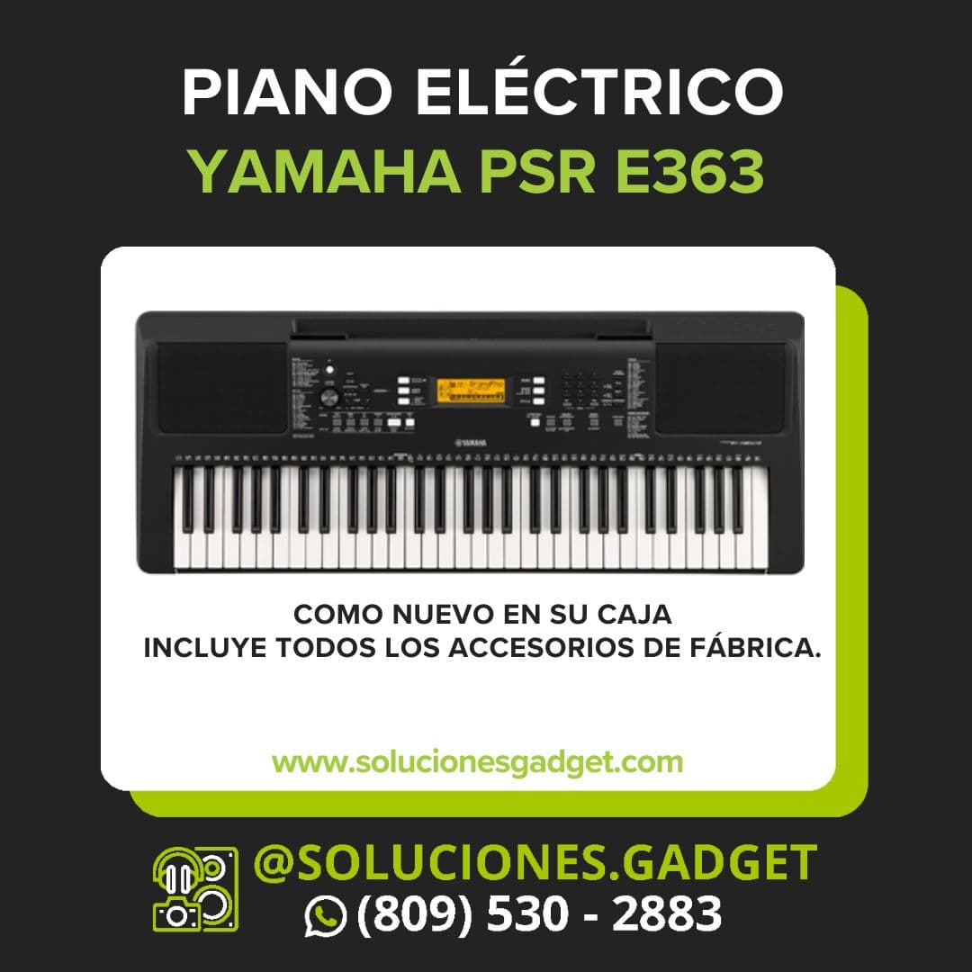 Teclado Yamaha PSR-E363 de 61 Teclas Sensibles con Ritmos y Voces