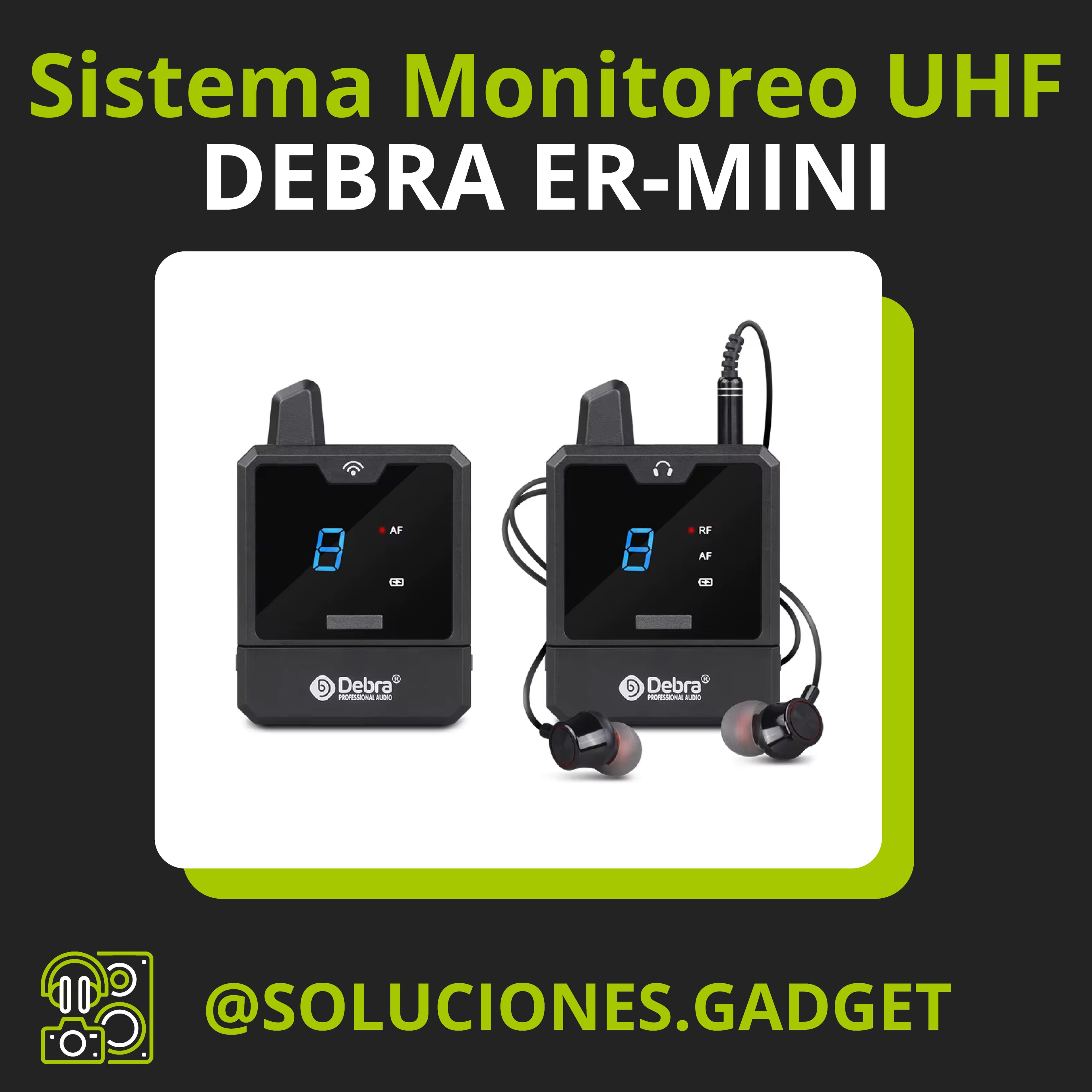 Sistema de Monitoreo UHF Debra ER-Mini | Monitor In-Ear Inalámbrico para Músicos
