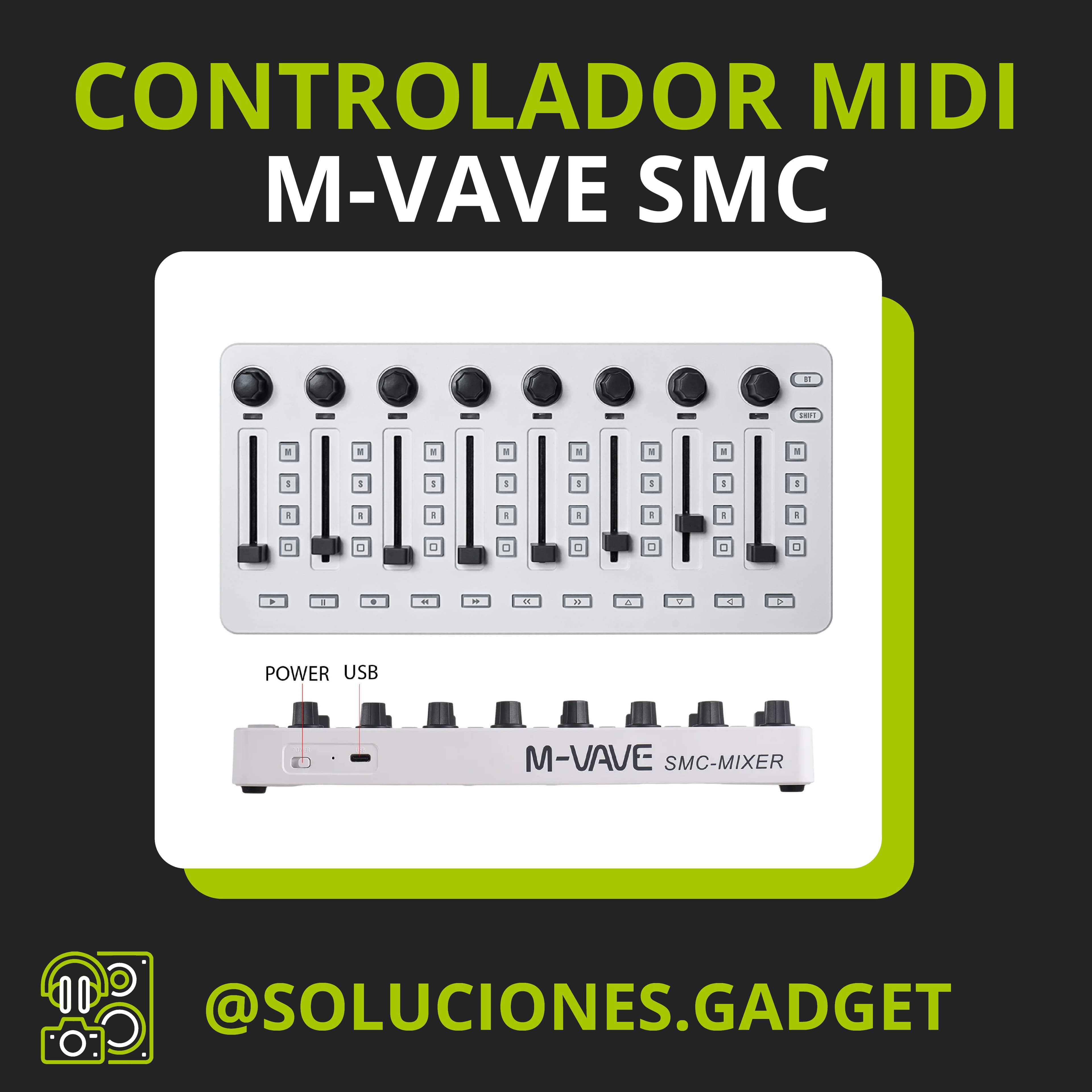 M-VAVE SMC-Mixer Wireless MIDI Controller | Controlador MIDI Inalámbrico para Teclados y Secuencias